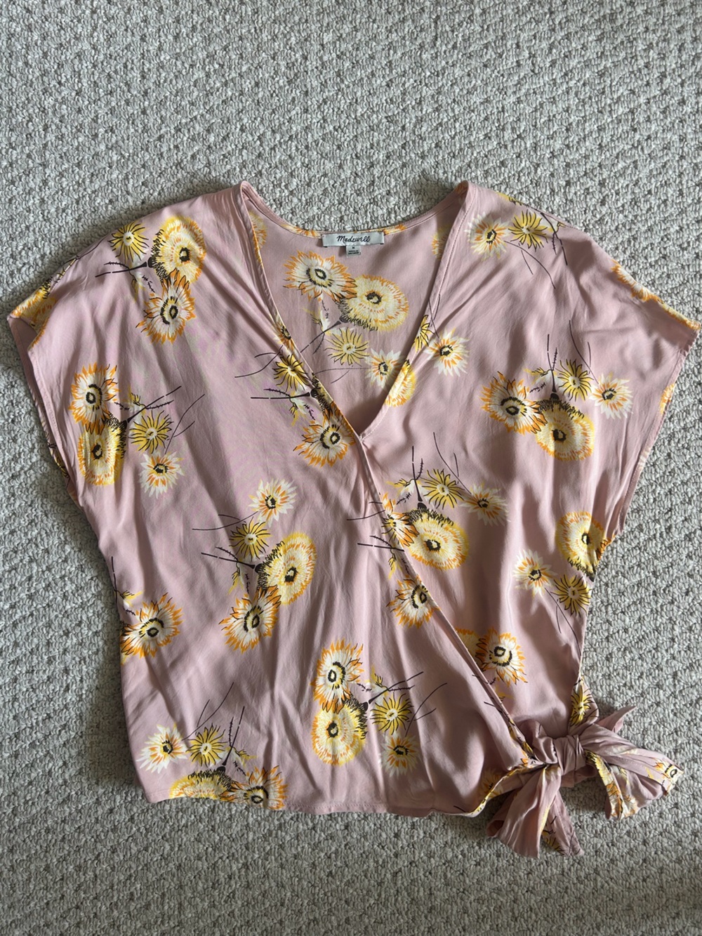 Madewell Pink Floral Wrap-Front